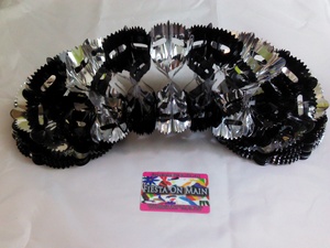 Foil Accordion Horiz Small Black,silver