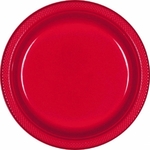 Plates Plastic Dinner Solid 20ct 9in: RED