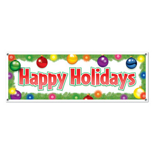 Happy Holidays Sign Banner 5ftx21in