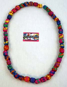 Straw Necklace 20in L W/ 1in Spheres