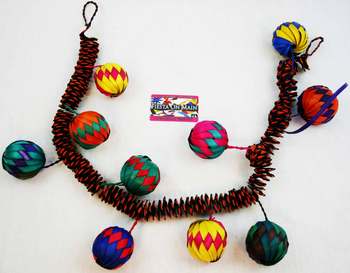 Straw Garland 12ft Long W/ Birds, Flower