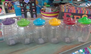 Vitrolera Pack 6 Plastic Liquid Jar Cup W/straw Small 500m