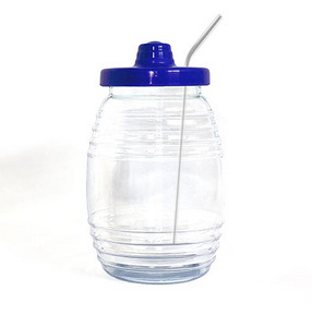 Vitrolera Plastic Liquid Jar Cup W/straw Small 500ml 5.51x3.35in
