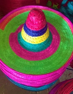 Hat Zapata Multi Color Straw Mini Med 6in