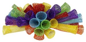 Tubing Bow W/clip 6inl Multi Colored