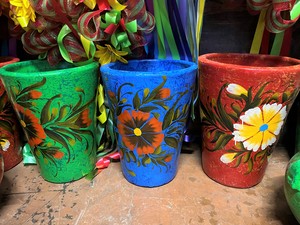 Red Clay Maceta Cono Painted Lrg 16.5dx18hin