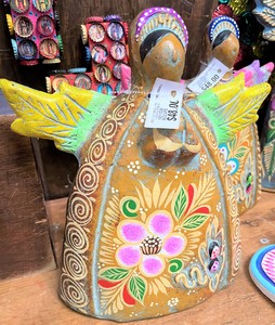 Red Clay Angel Painted Small 11x13in