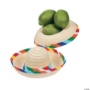Sombreros Mini Woven Straw Tabletop 8in