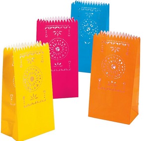 Luminaria Dz Bags Colorful Fiesta 5x3.25x10in
