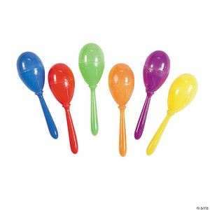 Maracas Plastic Bright Mini 2.75in
