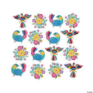 Confetti Fiesta Floral Bright Birds Flowers