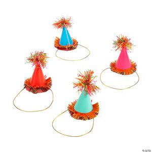 Hats Party Cone Paper Fiesta Miniature Red / Blue  2.5x4in Dz
