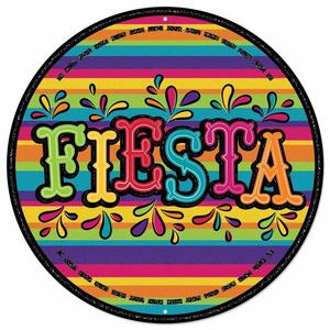 Sign Fiesta Metal Glitter 12in Diameter