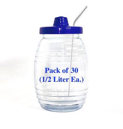 Vitrolera Pack 30 Plastic Liquid Jar Cup W/straw Small 500m