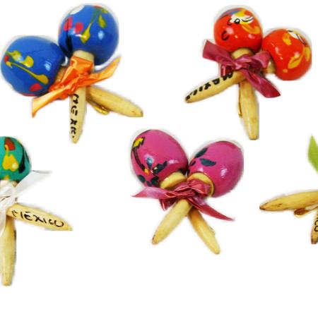 Maraca Gourd 2in Mini W/ Pin Ea Pair