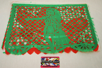 Papel Picado Lrg 18x13in 18ft Mexican Patri