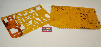 Foil Picado Lrg 17x12in 18ft New Year Gold