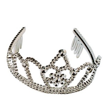 Tiara  Plastic Silver 3.5intall